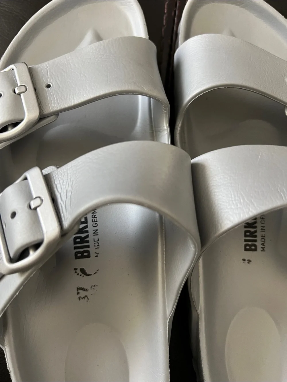 Birkenstock Women's Double-Buckle Slide Sandals - Light Silver